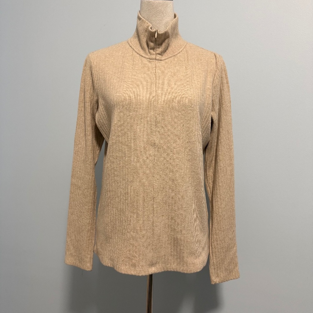 Vince Ribbed Half Zip Mock Neck‎ Sweater Size L
